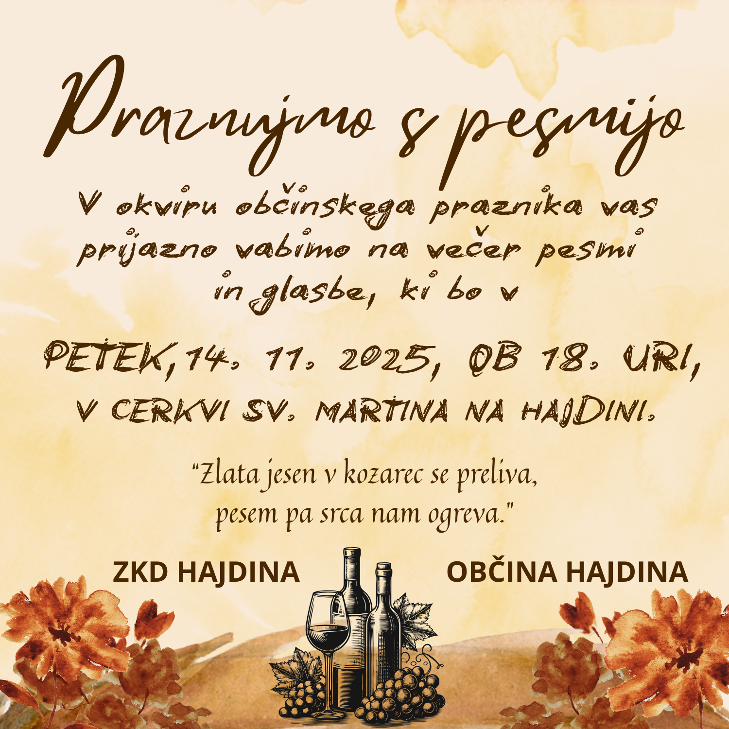 vabilo Praznujmo s pesmijo